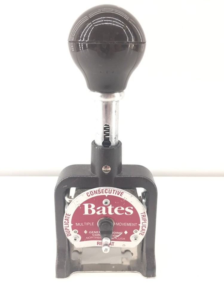 🔥 Vintage Bates Multiple Movement Numbering Machine Stamp - 7 Wheels Style E