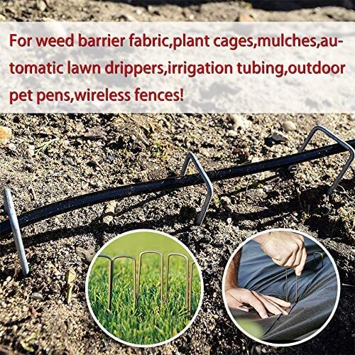 6" Landscape Sod Staples Sturdy Garden Stakes Weed Barrier Fabric Pins