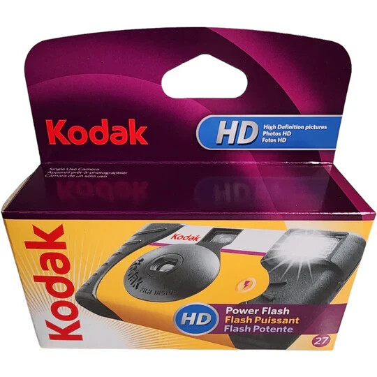 Kodak Power Flash HD Single Use Camera 27 Exposure Exp 08/24