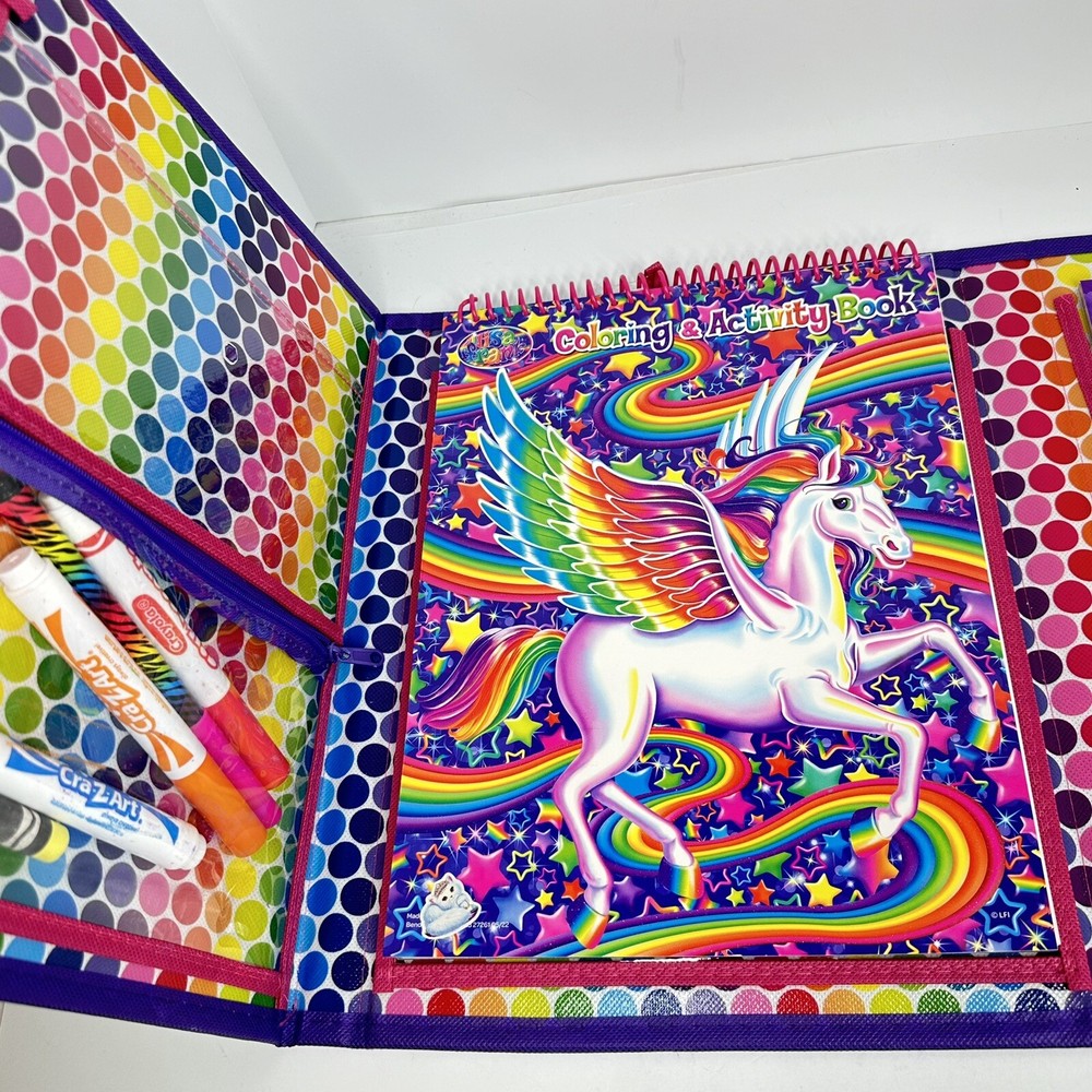 Lisa Frank Tri Fold Binder TIKANNI WOLF Cute Bright Fun