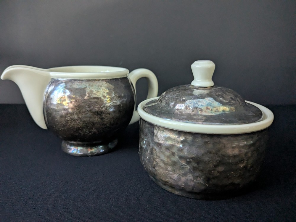 WMF Germany Silver Plated Sugar & Creamer Set Art Deco