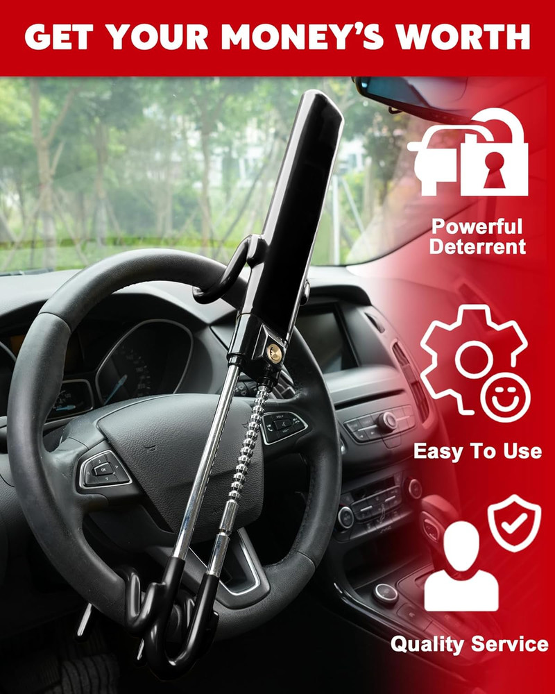 Steering Wheel Lock Anti-Theft Car Device Heavy Duty Security Car Lock Antitheft