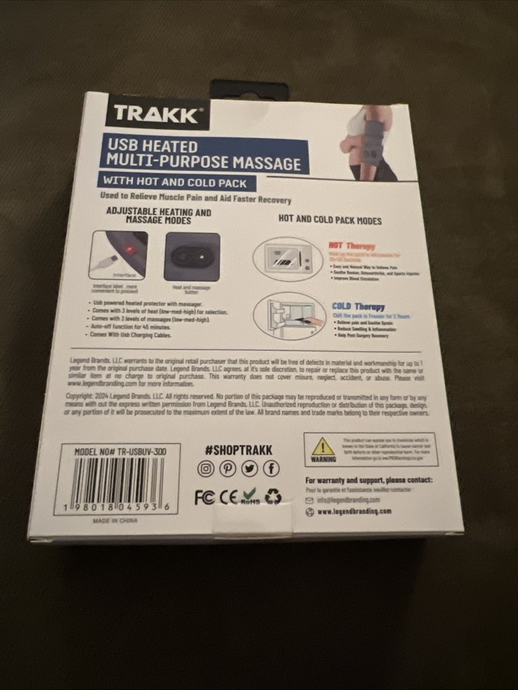 Track USB Heated Multi Purpose Massage With Hot And Cold Pack