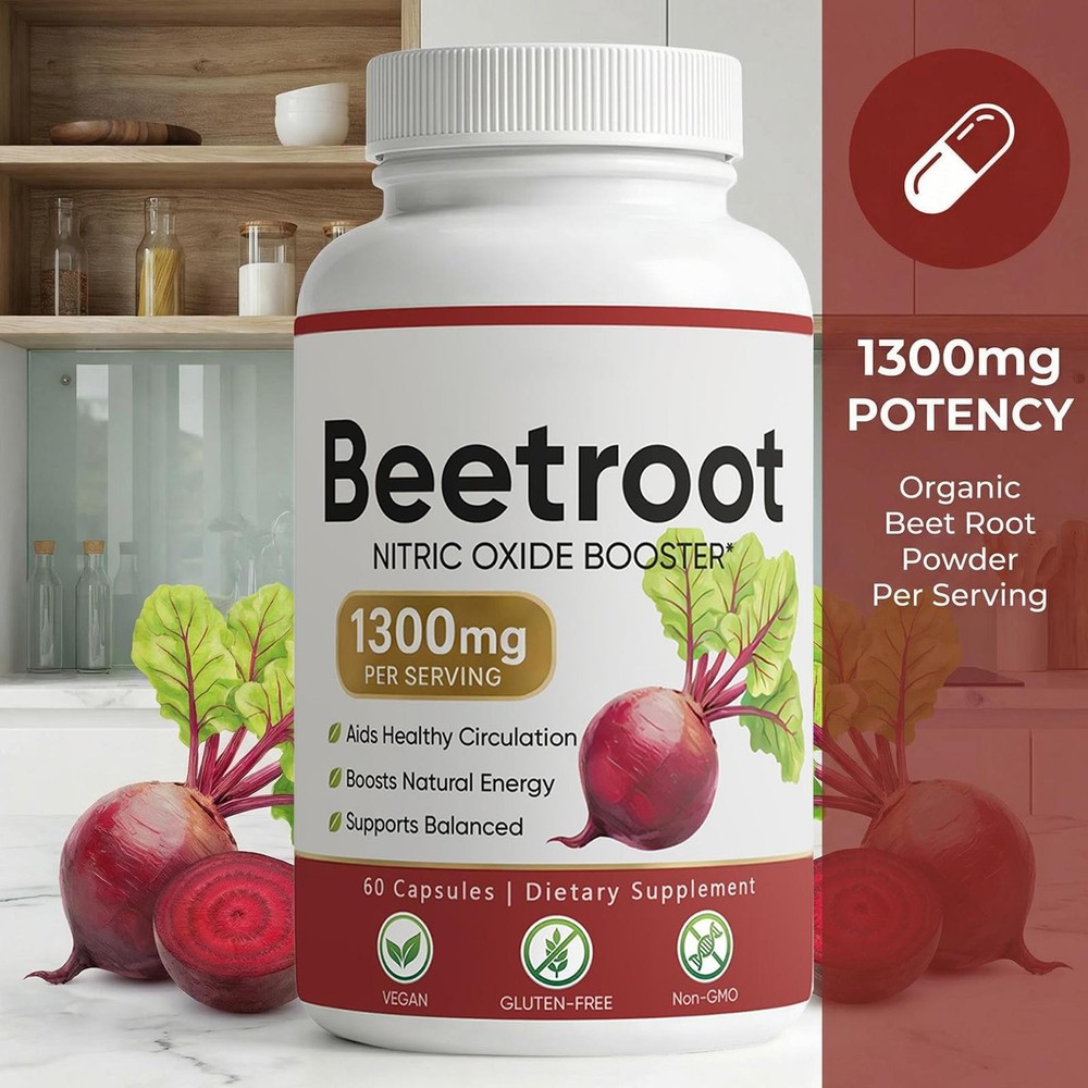 Lemeli Beetroot - 1300mg, Lemeli Beet Root Supplement 60 Capsules