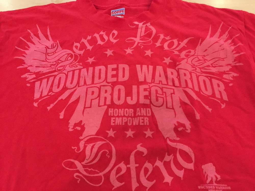 WOUNDED WARRIOR PROJECT TSHIRT,NOS,MEDIUM,RED,100% cotton ,