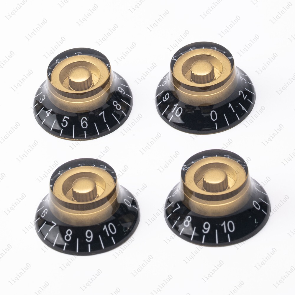 4 Pcs LP Guitar 18 Fine Splines Speed Knobs Top Hat Bell Knobs Fits Les Paul SG