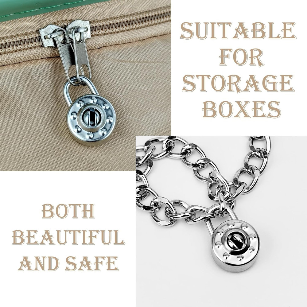 10 Pack Mini Diary Padlock, Small Locks with Keys, Tiny Luggage Locks for Tra...