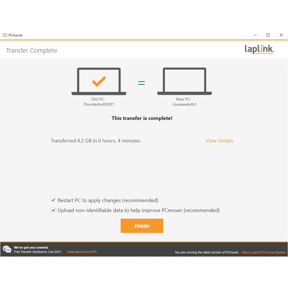 Easy Transfer Cable, Includes Pcmover Express Data Transfer Software and High Sp