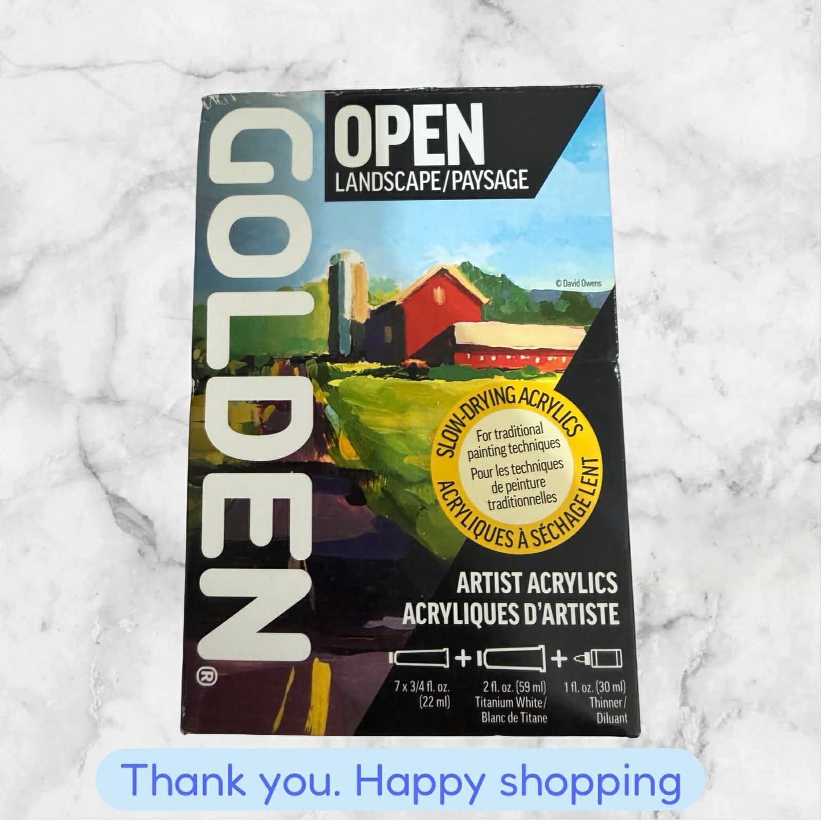 Golden Artist Colors OPEN Slow-Drying Acrylics 8 Color Landscape Set NEW SHIP