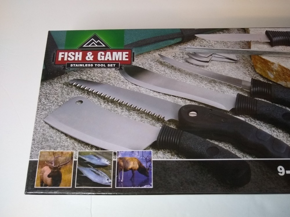 Fish & Game 9-Piece Game Processing Set w/Durable Nylon Carrying Pouch NEW