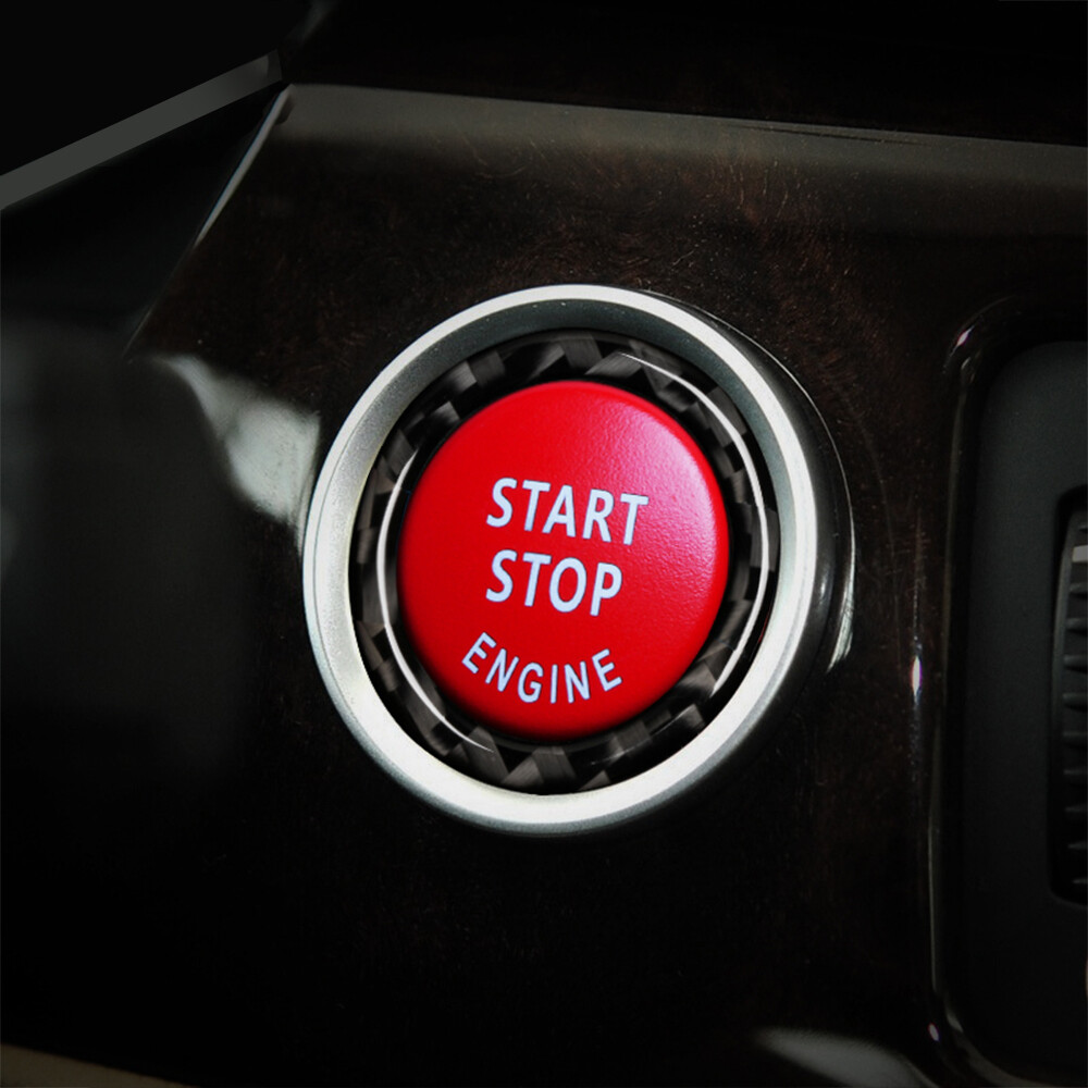 Red Engine Start Stop Push Button Cover&Ring Trim For BMW E90 E92 E93 2009-2012