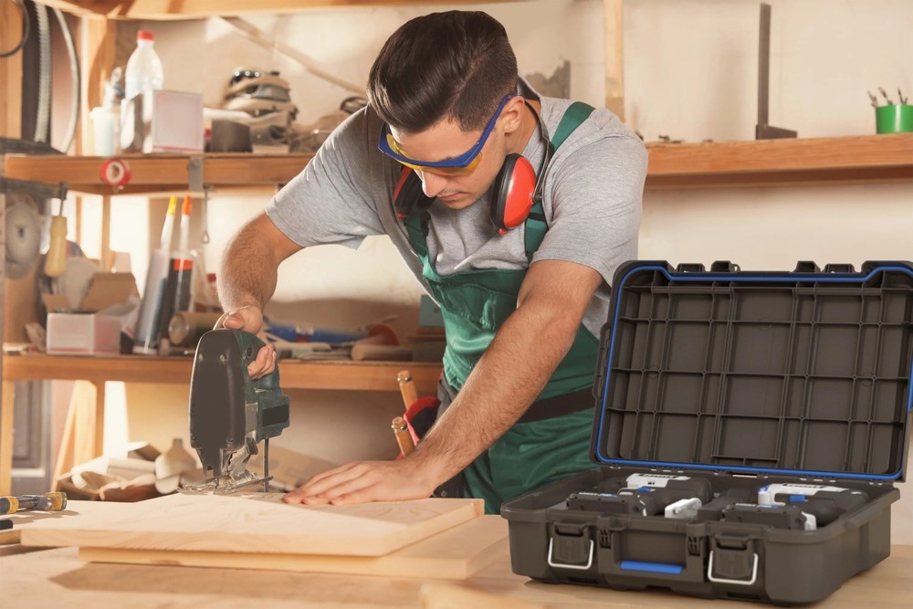 HART Stack Tool Box w/Blue Organizer & Dividers, Fits Modular Storage​