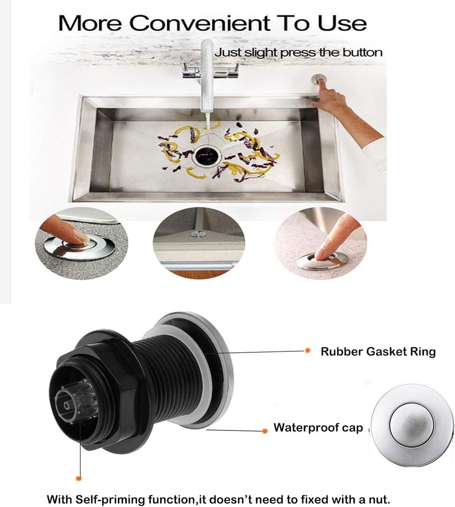 𝟐𝟎𝟐𝟓 𝙐𝗽𝒈𝒓𝒂𝒅𝒆𝒅 Sink Top Push Button with Air Hose Replacement,...