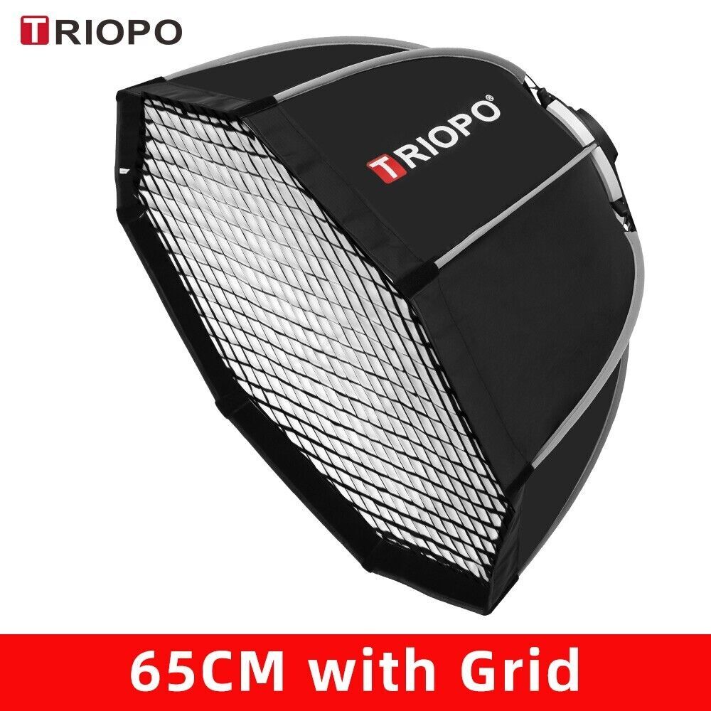 TRIOPO K2 65cm Foldable Octagon Softbox Bowens Mount For LED Video Light Upgrade