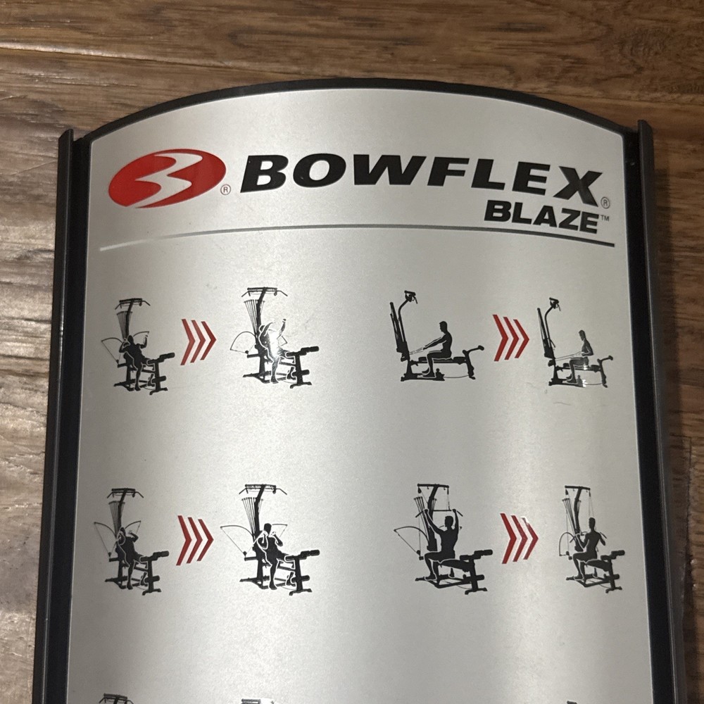 Bowflex Blaze Exercise Placard Plaque OEM Sign Plate