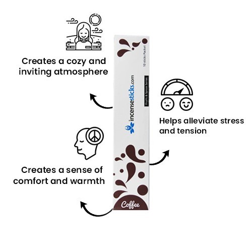 Coffee Incense 8" inch 10 Sticks Pack: 1 Pack