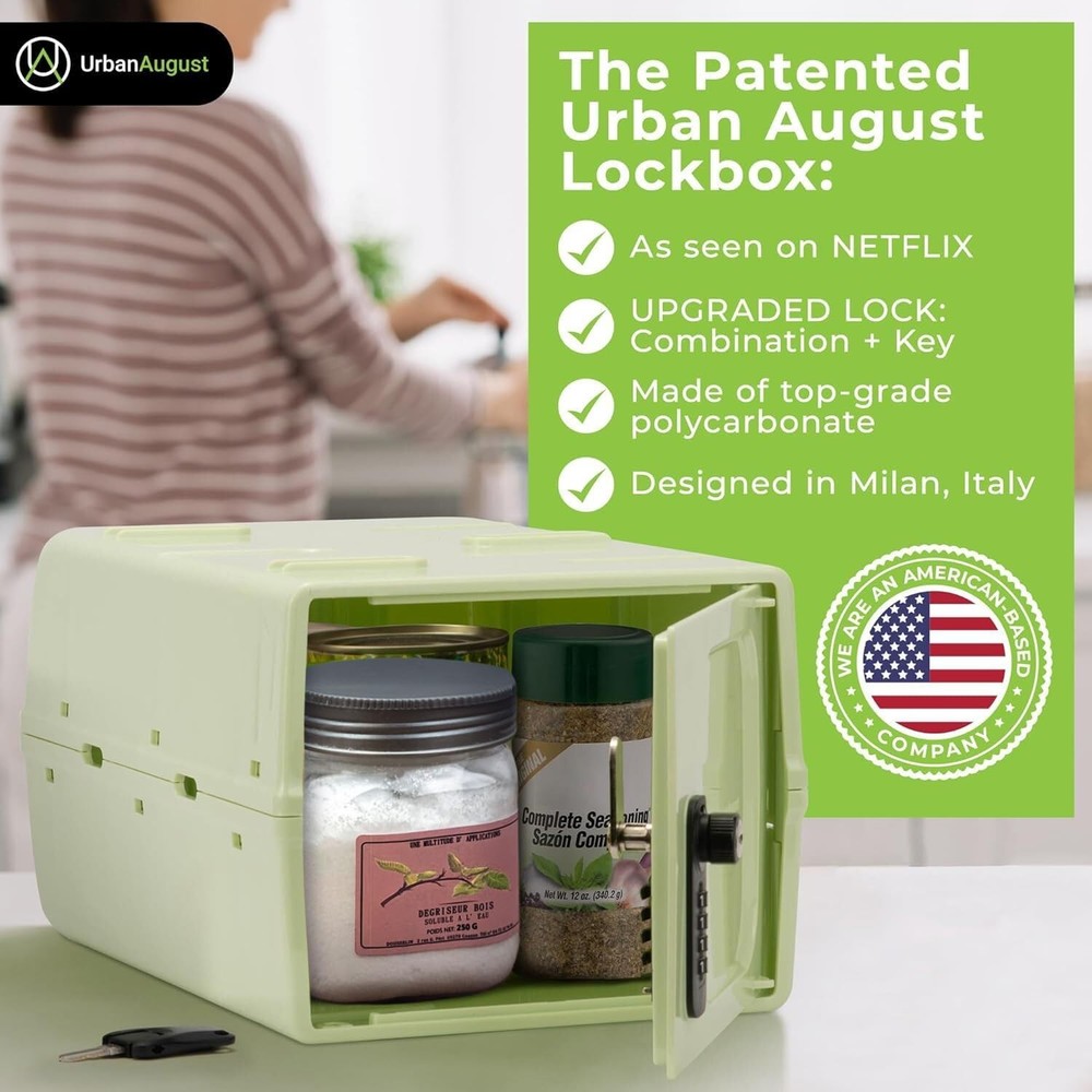 Urban August Dual Combination & Keyed Lockbox - Lockable Box for Everyday Use...