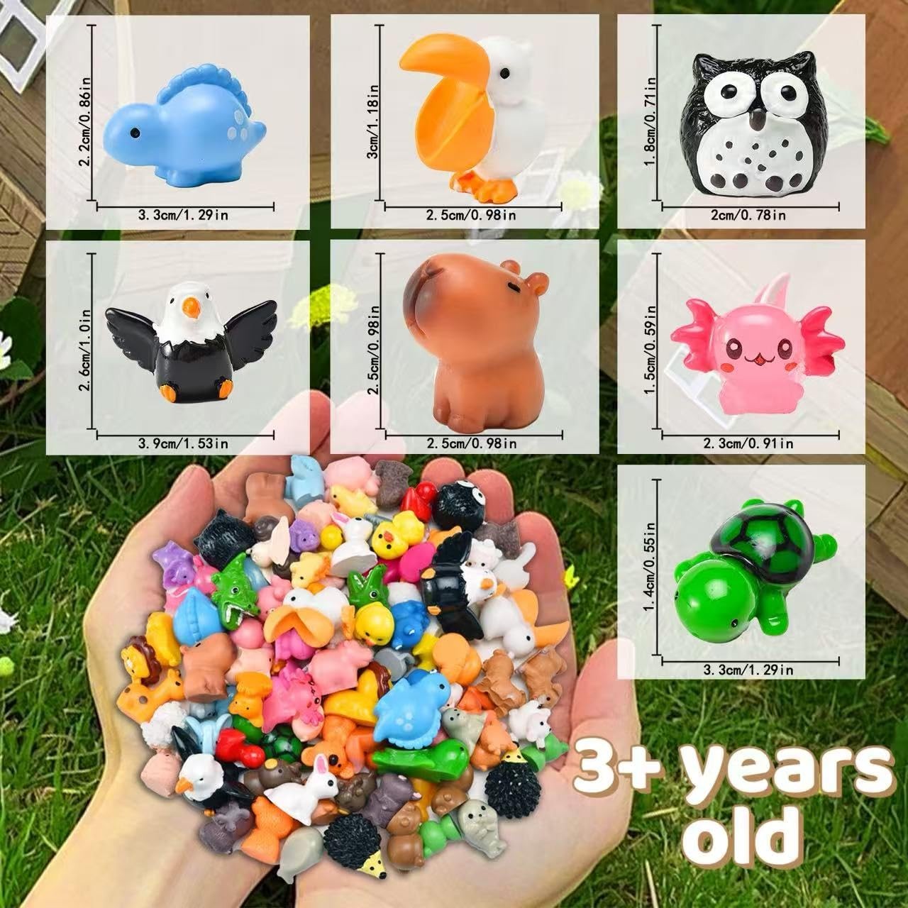 50 Pcs Mini Resin Animal Tiny Resin Animals Figurines Bulk Miniature Little t...