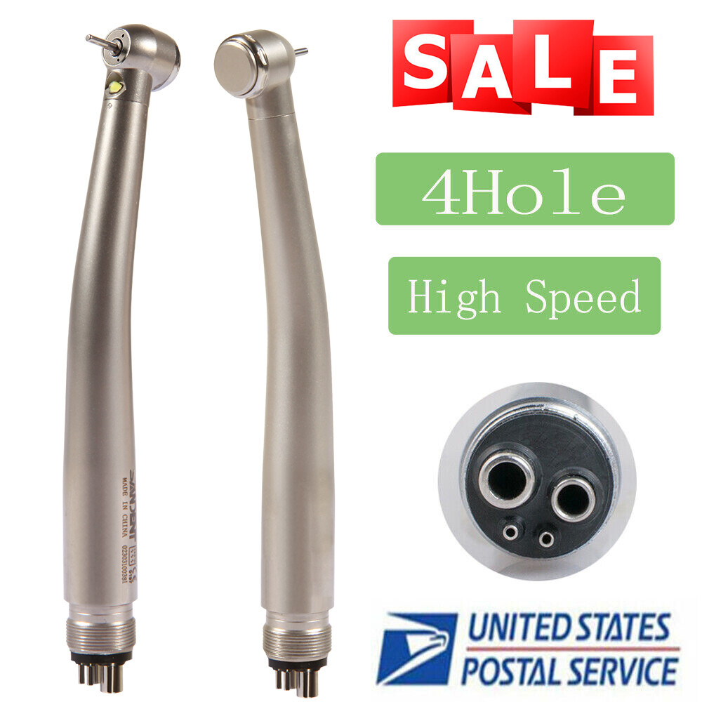 Dental LED E-generator High Speed Handpiece with Light 4 Hole For NSK Drill