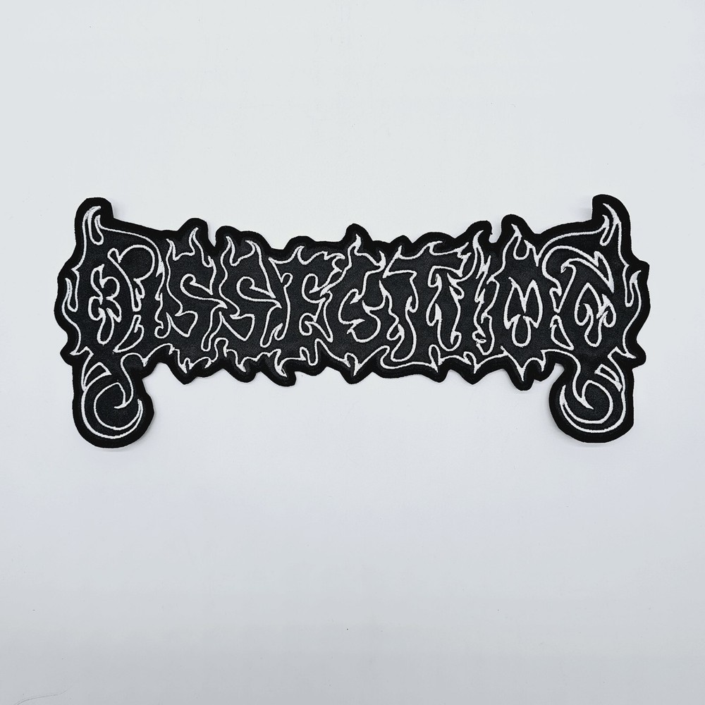 Dissection  White   Logo  EMBROIDERED Back Patch