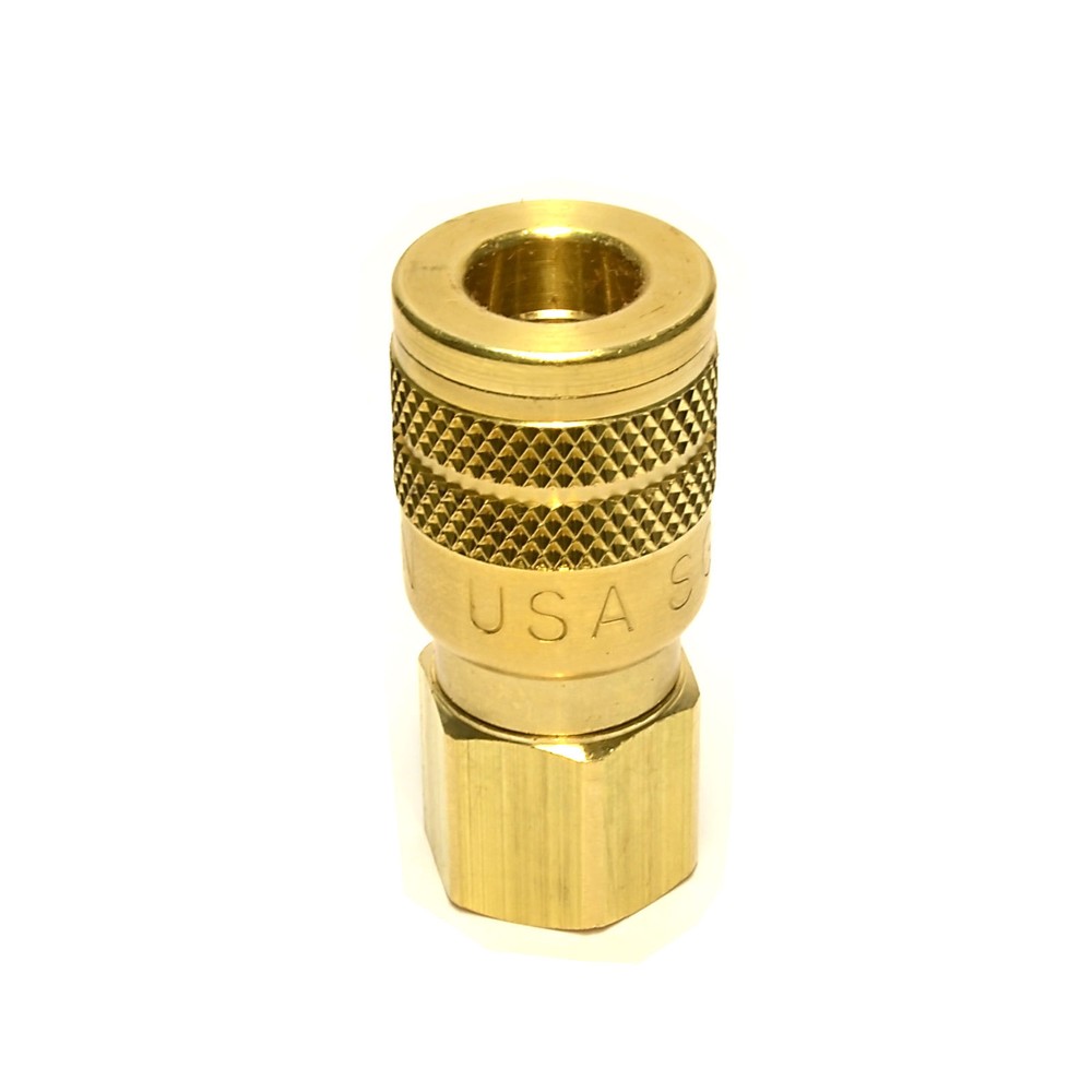 2 Solid Brass Quick Coupler Sets Air Hose Connector Fittings 1/4 NPT Tools Plug
