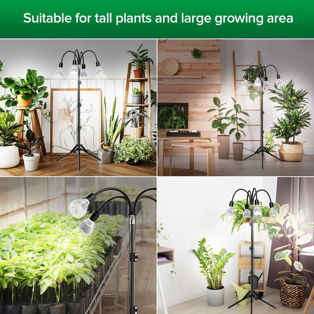 SANSI Grow Light Full Spectrum Adjustable Tripod Stand W/Replaceable LED Bulbs