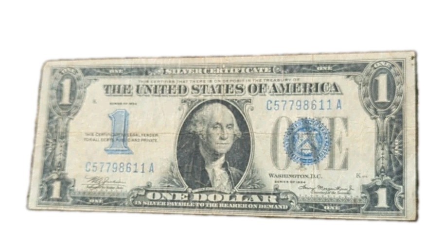 1934 $1 Silver Certificate FUNNYBACK Funny Back Bank Note