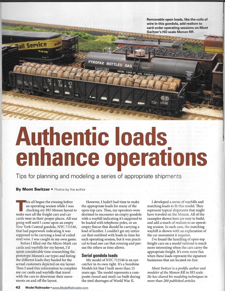 Model Railroader July 2010 Forest River Benchwork Gondola Loads Backdrop Ethanol