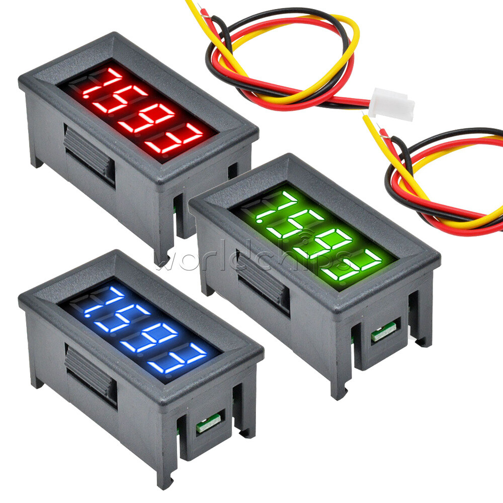0.36" Digital 3-Wires LED Panel Display 4-Bit DC 0-100V Voltmeter Meter Tester