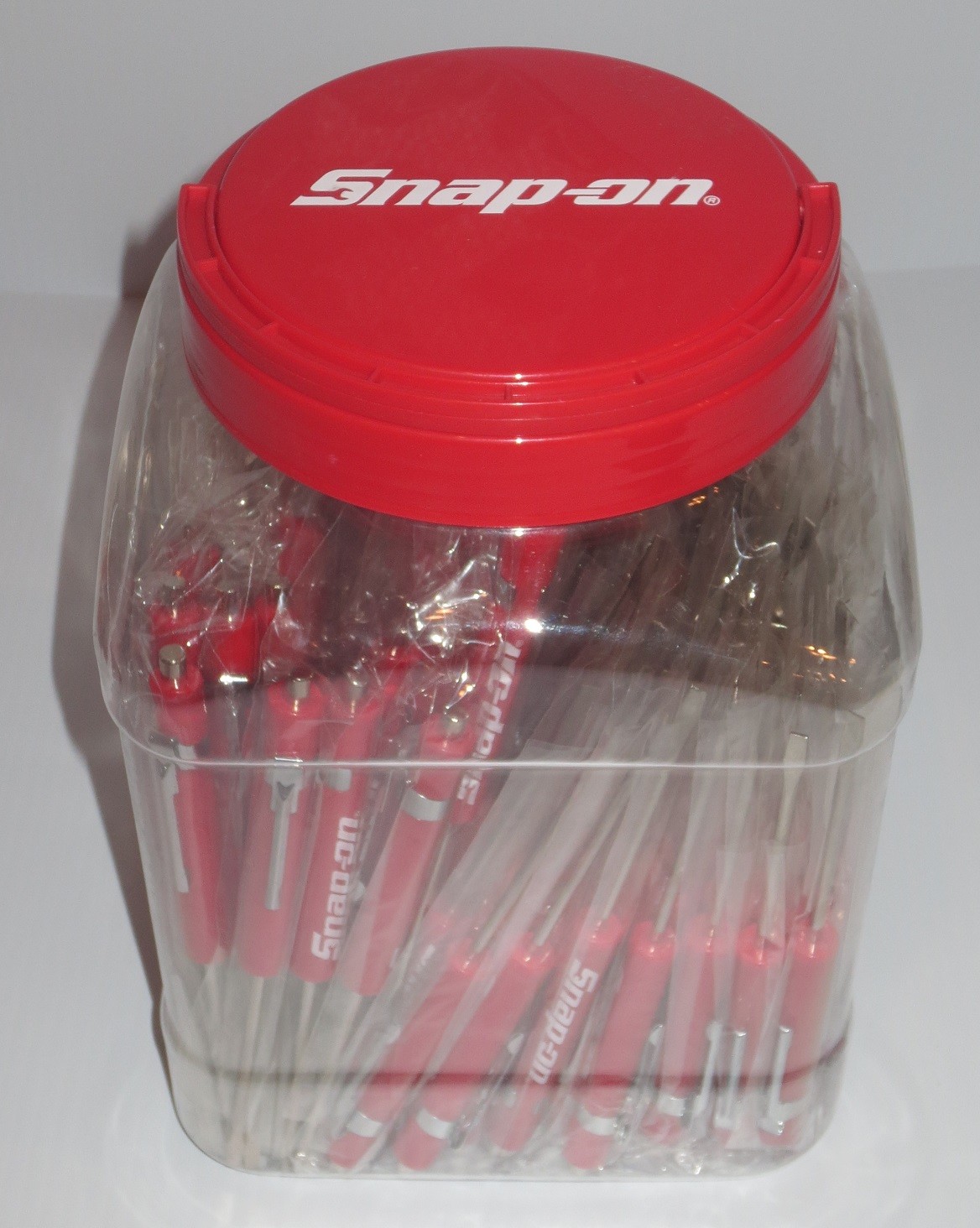 (5)FIVE Snap on Pocket Screwdriver, Flat Tip Screwdrivers, RED ~ Magnetic .NEW.