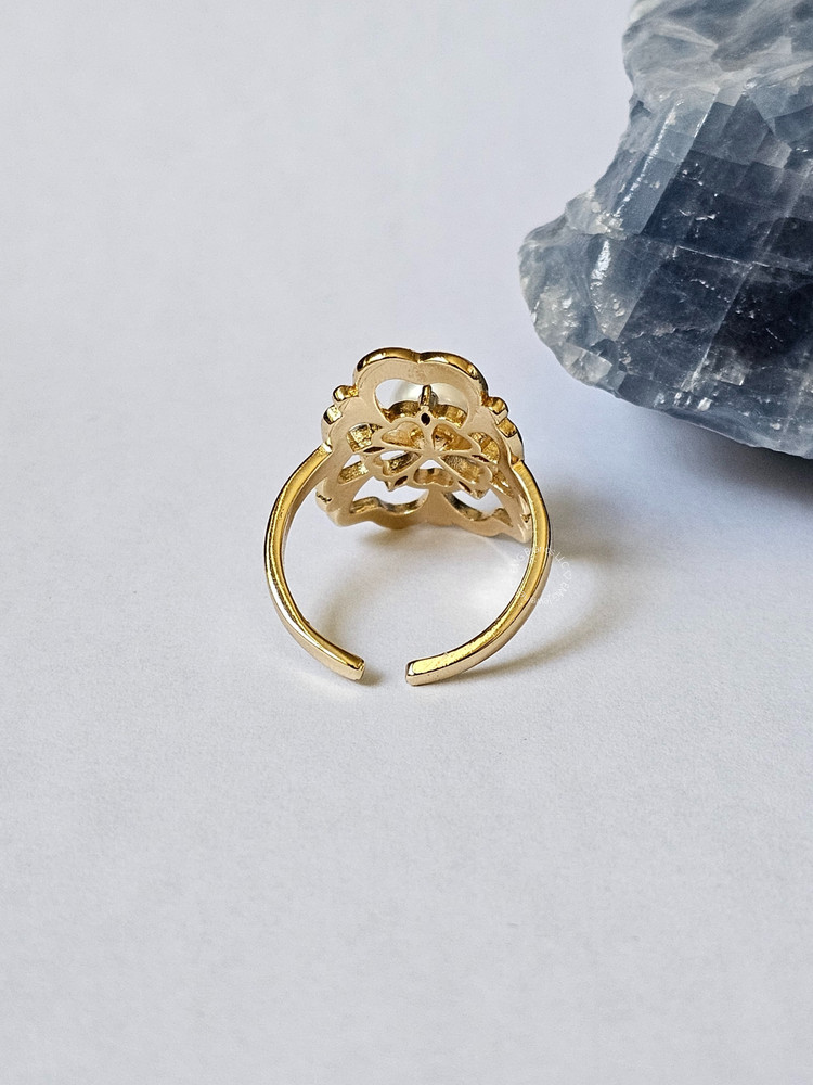 Flower Pearl Statement Ring