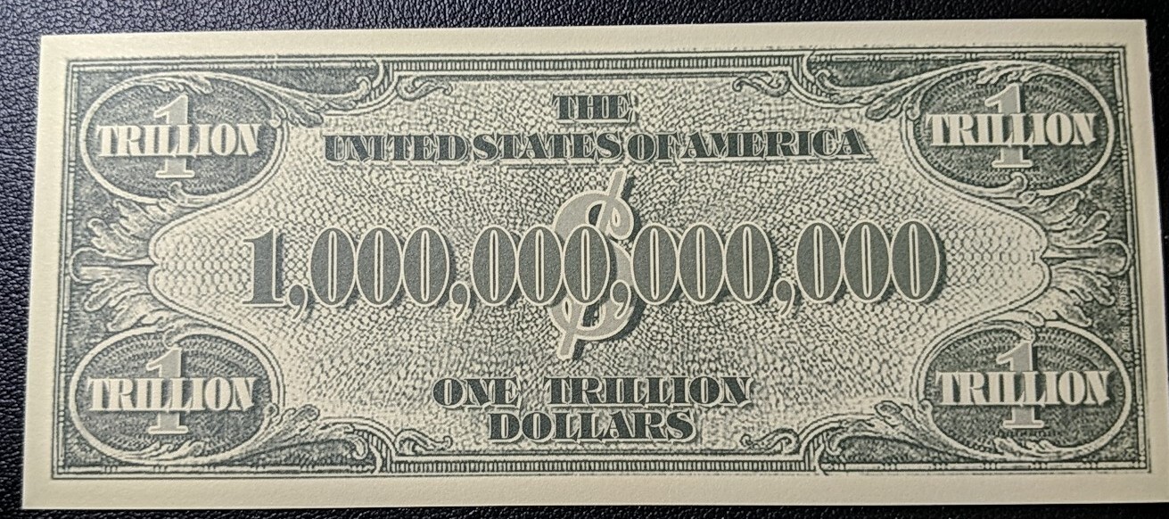 SET OF $1 Million, 1 Billion, 1 Trillion & 1 Zillion $ BILLS. Looks & feels real