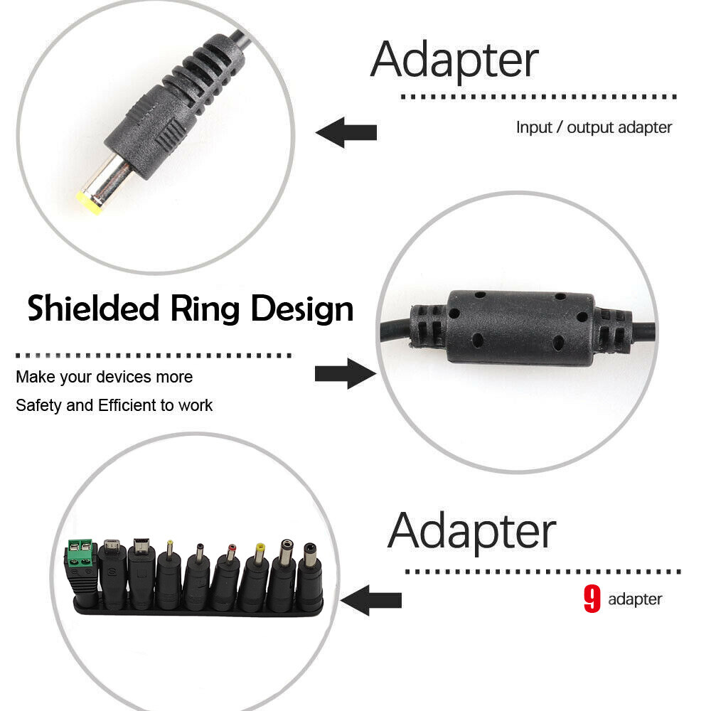 Adjustable Voltage 3 to 24V AC/DC Switch Power Supply Adapter with LED Display