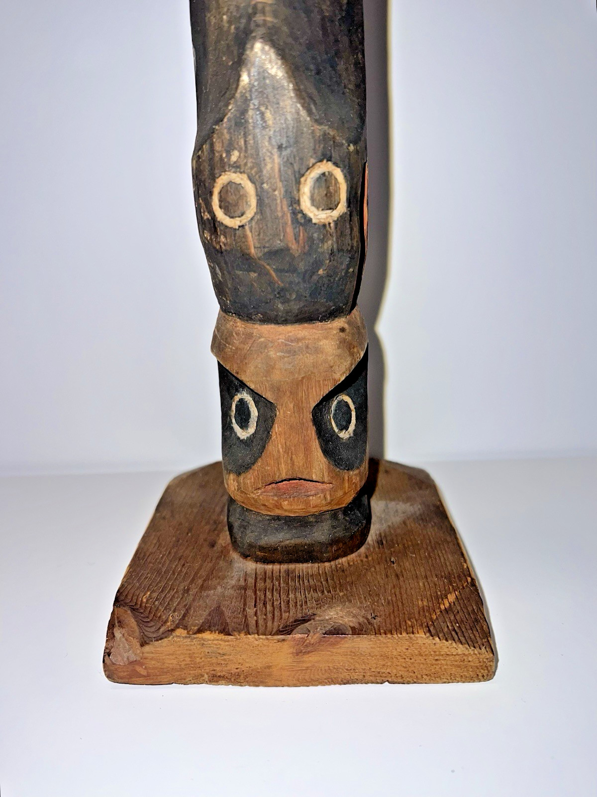 Native American Indian Pacific Northwest Coast Wood Cavred Totem; 13 1/2" Tall