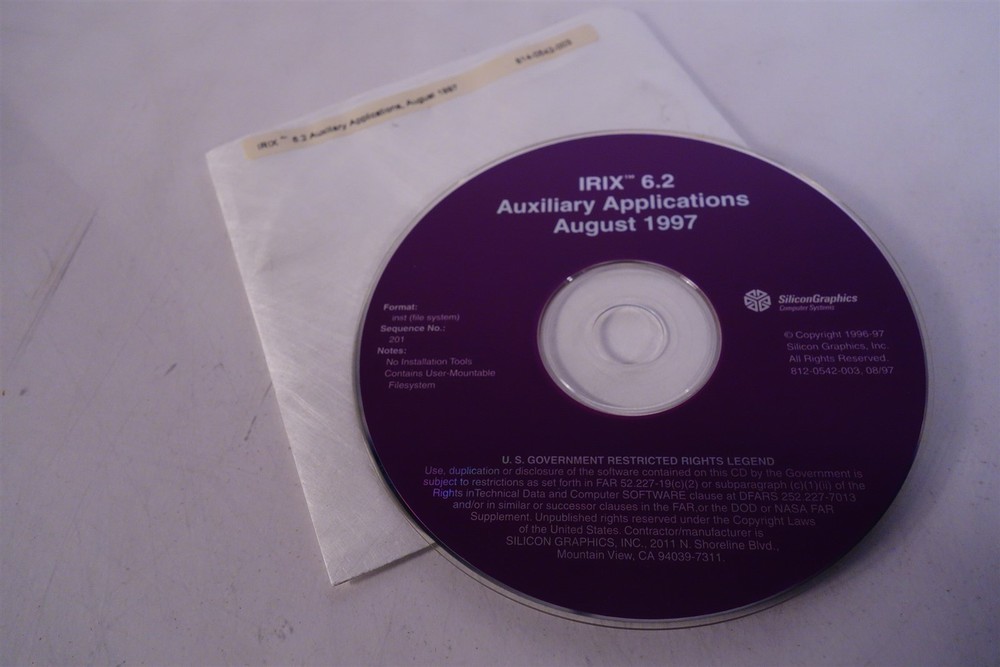 SGI Silicon Graphics IRIX 6.2 Applications CD / Software