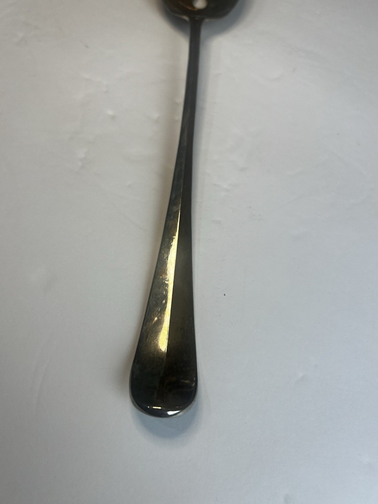 Turkey Stuffing Long Pierced Serving Spoon, silverplated 12-5/8” vtg