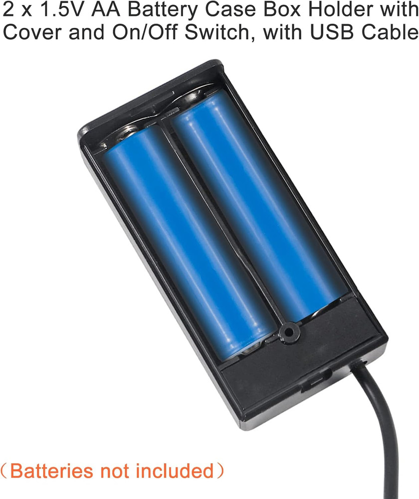 3Pcs 2 AA Battery Holder USB Female Socket 2 AA Battery Case Box Holder