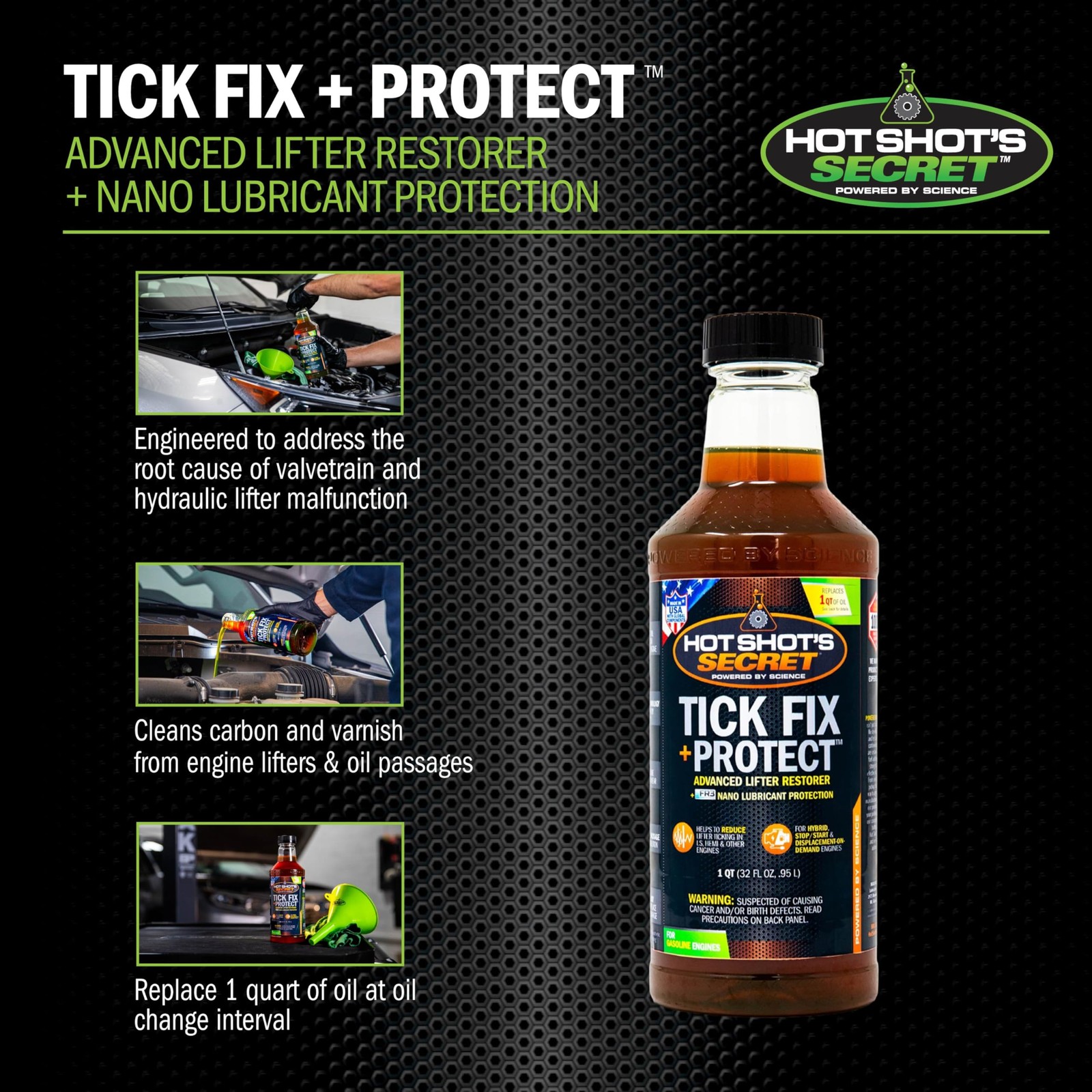 Hot Shot’s Secret Tick Fix + Protect Advanced Lifter Restorer Motor Oil 1