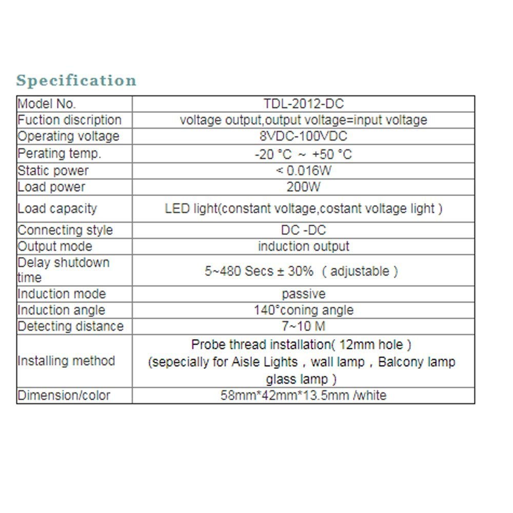 Infrared Motion Detection Sensor Switch Light 12V Detector Control Module