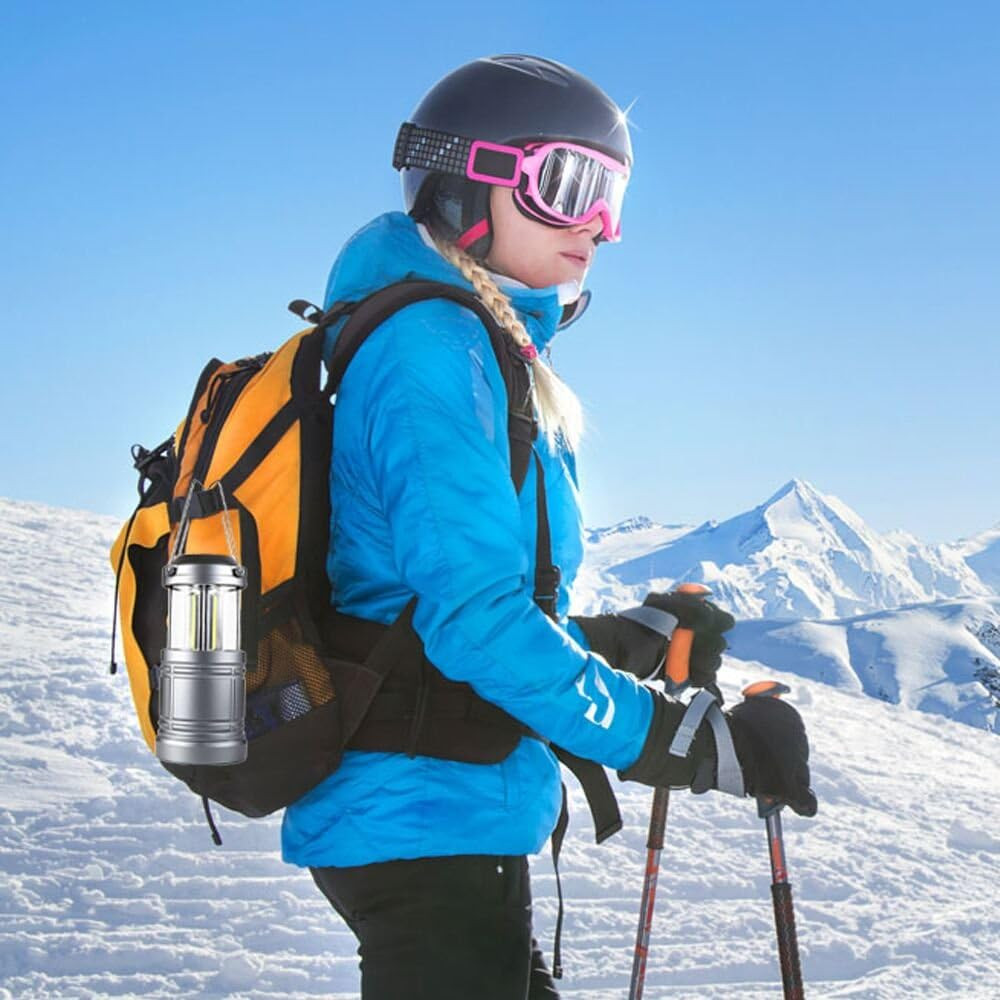LED Camping Lantern 500 Lumens Collapsible Battery Powered Emergency Light 4Pack