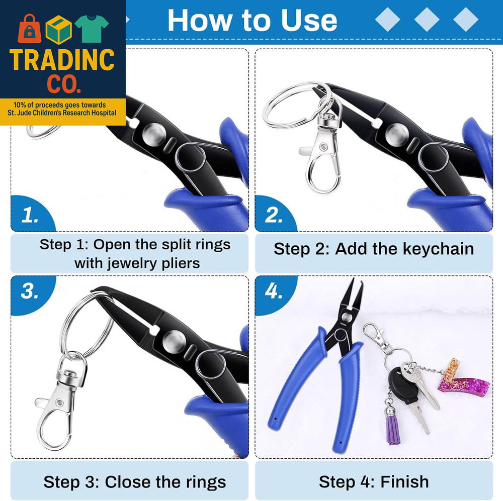 Split Ring Opener Tool - Keychain Pliers for Jewelry Making