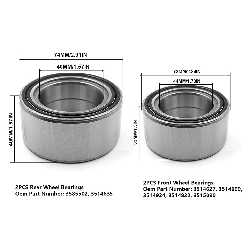 All 4 Front Rear Wheel Bearings For Polaris Ranger RZR S 800 900 XP 2010-2014 US