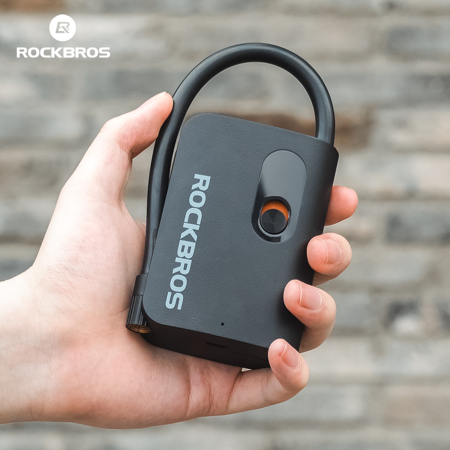 ROCKBROS Bicycle Electric Air Pump Mini Portable 70PSI Inflator 2600mAh Type-C