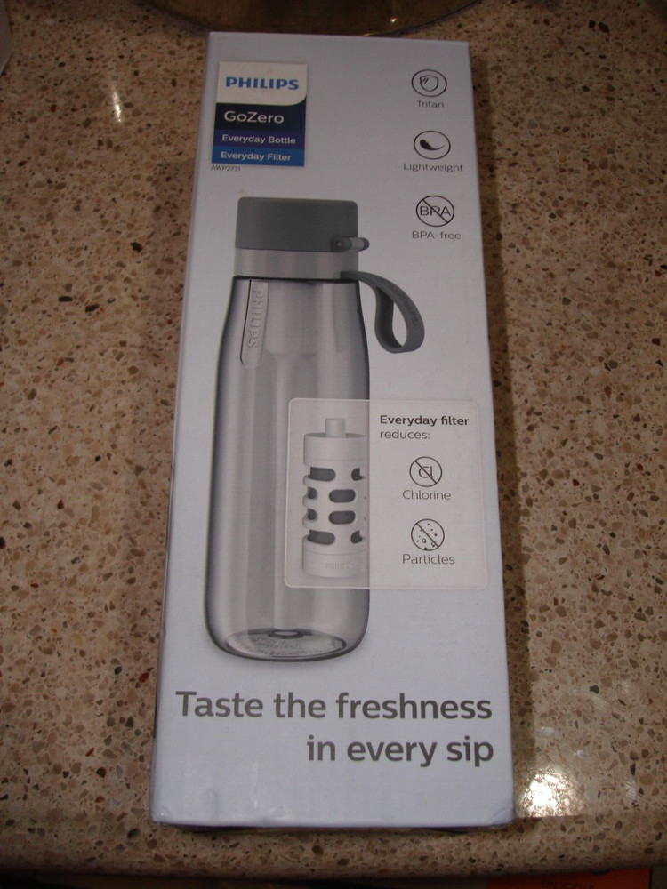 Philips Go Zero Everyday Bottle with Filter - Grey 22 oz | New Sealed Box