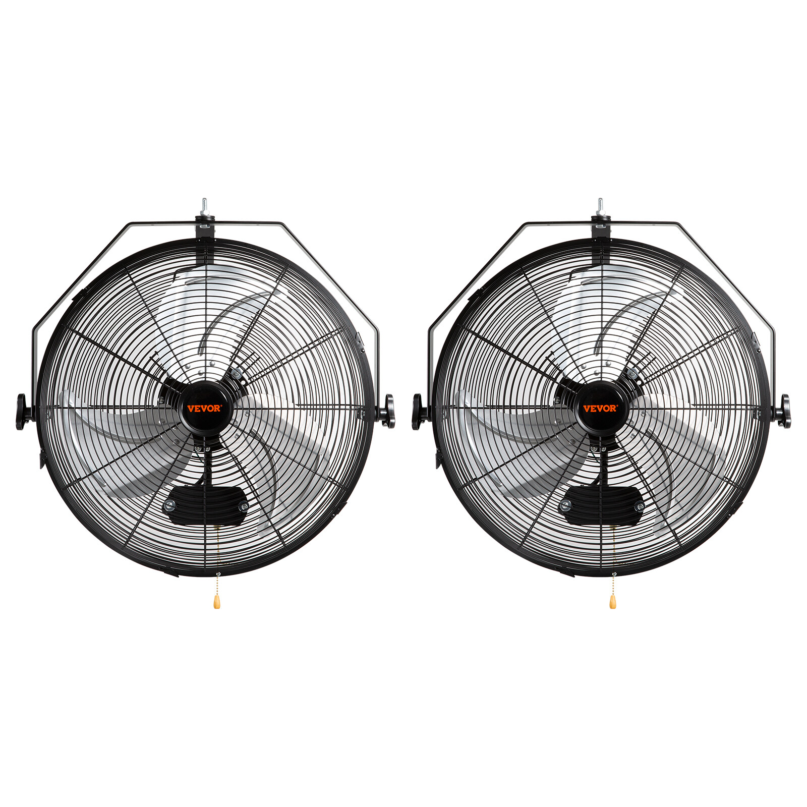 VEVOR 2PCS 18'' Industrial Wall Mount Fan Metal Fan 3 Speed Ventilation Shop Fan