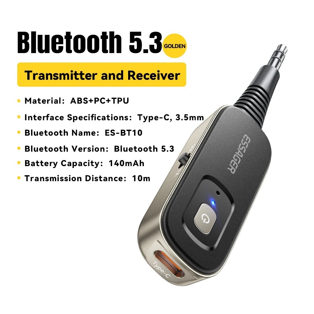 2-in-1 Bluetooth Audio Receiver Transmitter Wireless Bluetooth 5.1 3.5mm AUX