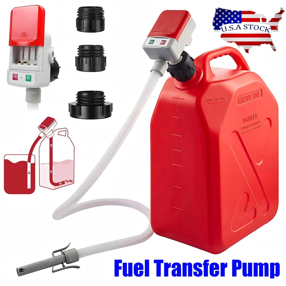 Automatic Fuel Transfer Pump with Auto-Stop, Battery or USB Powered 3.2 GPM