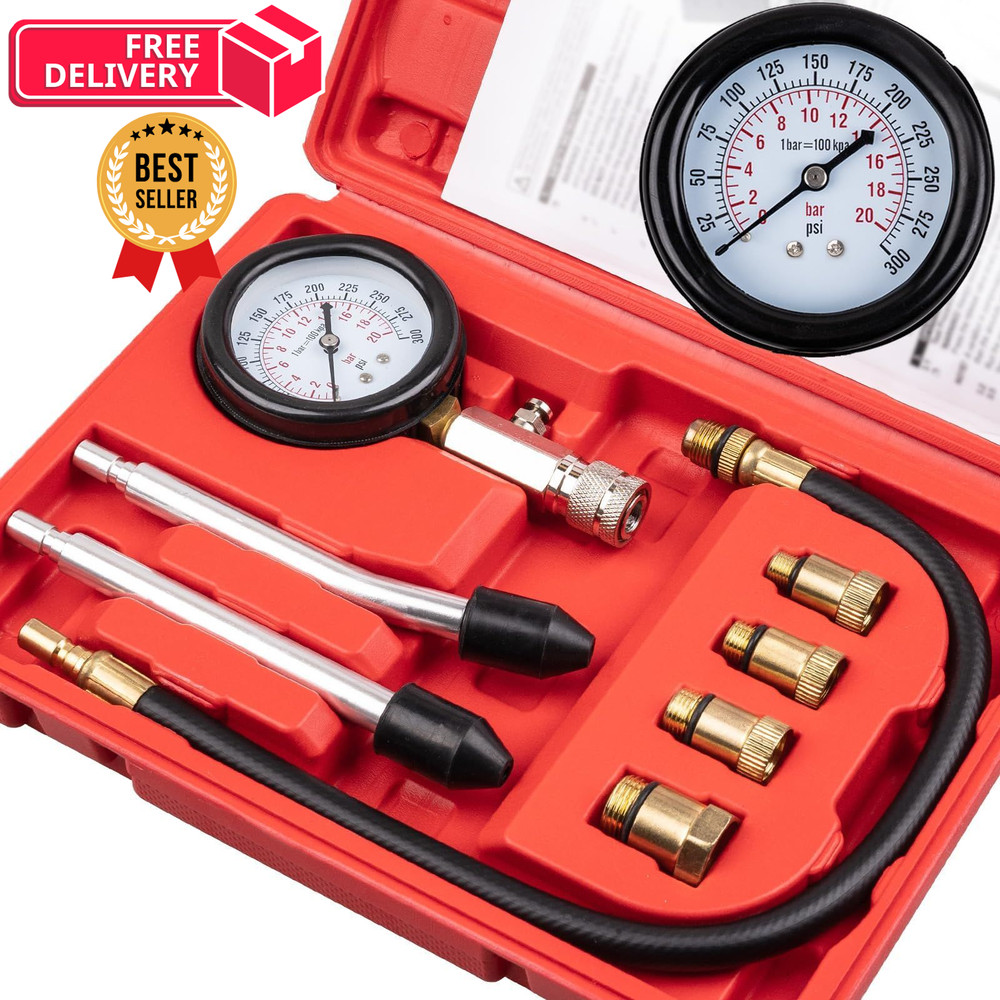 Clatoon 8pcs Petrol Engine Cylinder Compression Tester Kit, Small Engine...