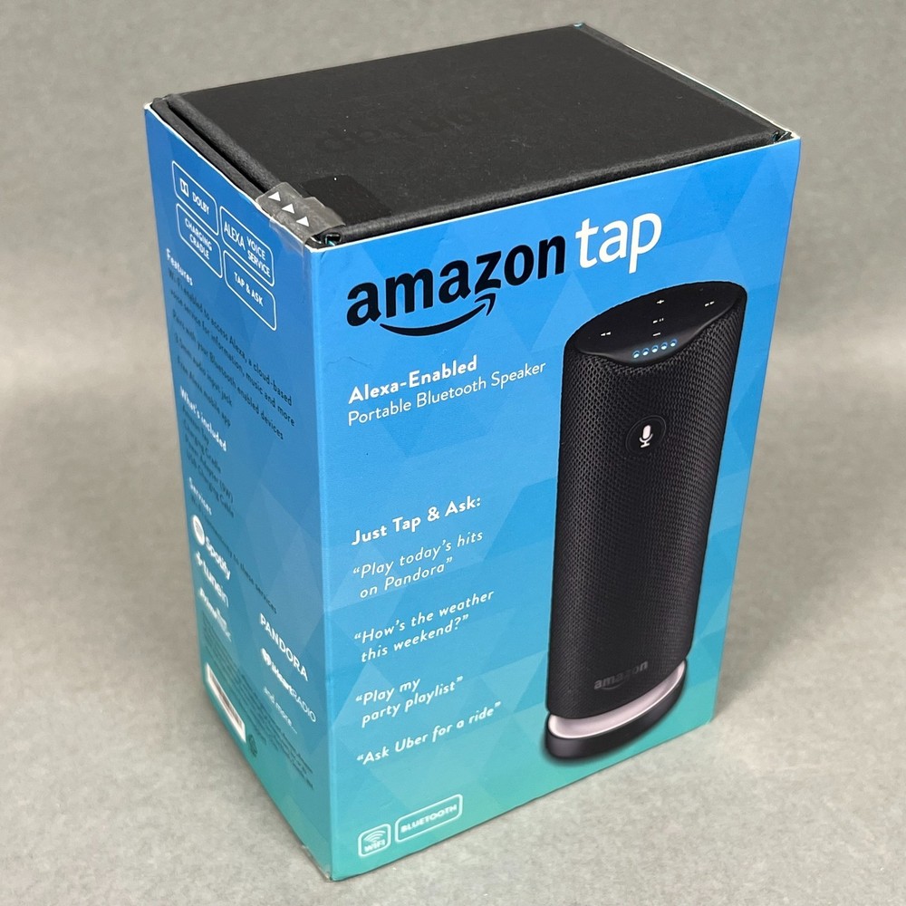 AMAZON Echo TAP Black Alexa-Enabled Portable Wireless Bluetooth Speaker - NEW