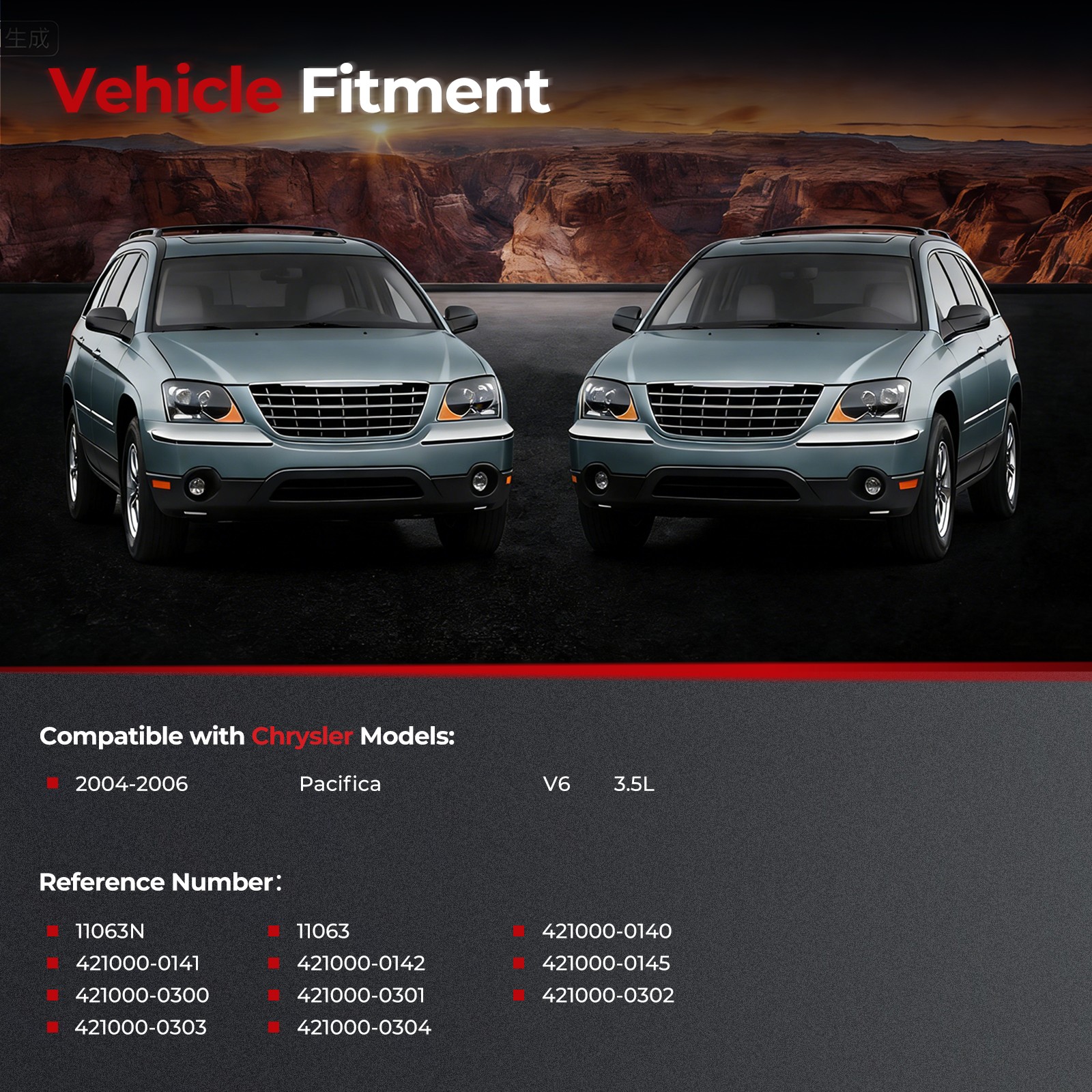 145A Alternator for 2004 2005 2006 Chrysler Pacifica 421000-0142 421000-0141